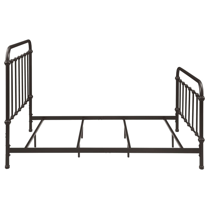 Livingston Metal Full Open Frame Bed Dark Bronze - Walo Furniture 