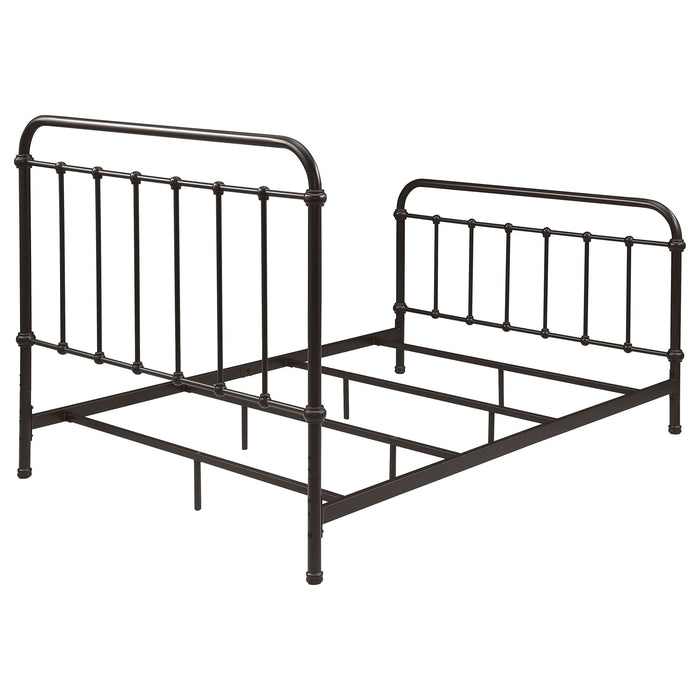 Livingston Metal Full Open Frame Bed Dark Bronze - Walo Furniture 