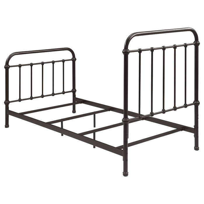 Livingston Metal Twin Open Frame Bed Dark Bronze - Walo Furniture 