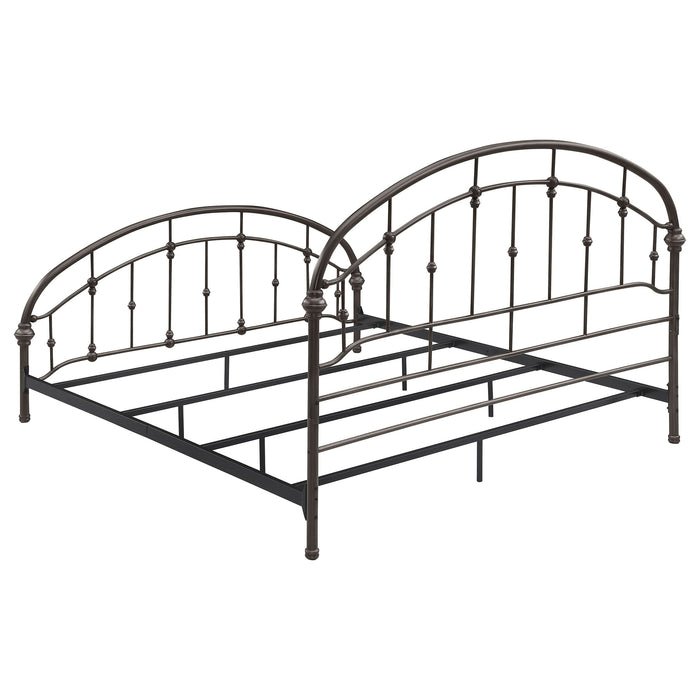 Rowan Metal Eastern King Open Frame Bed Dark Bronze - Walo Furniture 