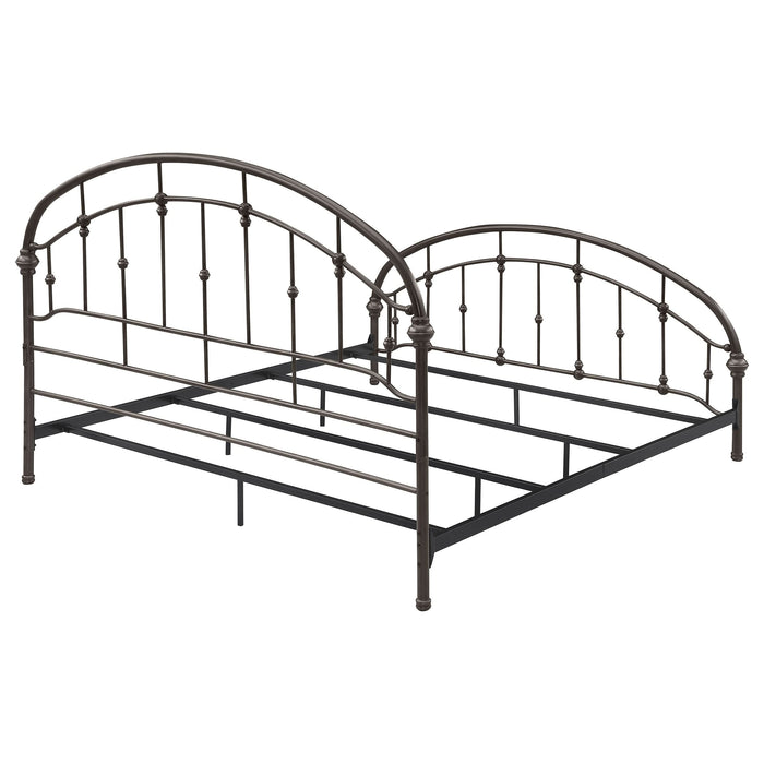 Rowan Metal Eastern King Open Frame Bed Dark Bronze - Walo Furniture 