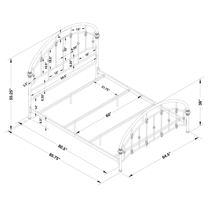 Rowan Metal Queen Open Frame Bed Dark Bronze - Walo Furniture 