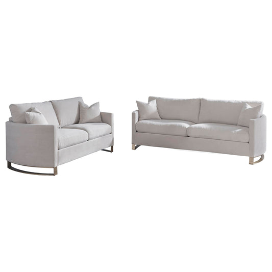 Corliss 2-piece Upholstered Arched Arm Sofa Set Beige - Walo Furniture 