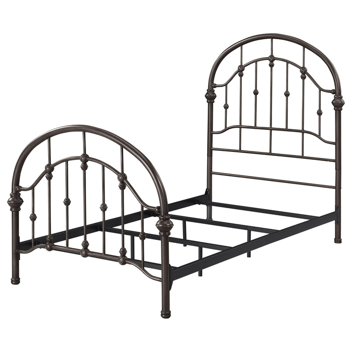 Rowan Metal Twin Open Frame Bed Dark Bronze - Walo Furniture 