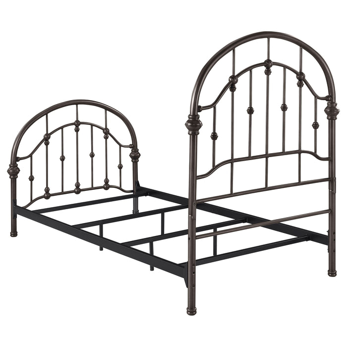 Rowan Metal Twin Open Frame Bed Dark Bronze - Walo Furniture 