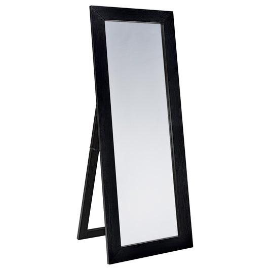 Cadence Tempered Glass Full Length Standing Mirror Black Oak