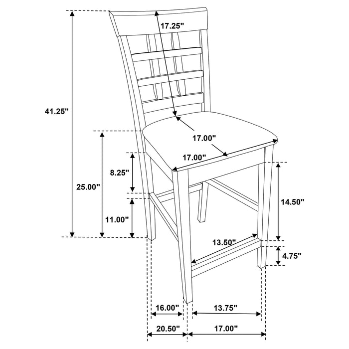 Gabriel 9-piece Square Counter Height Dining Set Cappuccino - Walo Furniture 