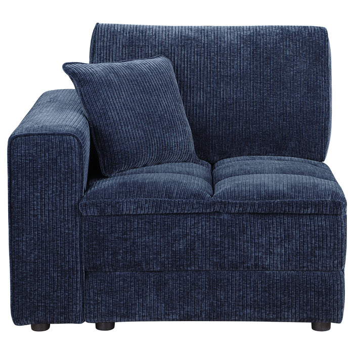 Atlantic Corduroy Upholstered LAF Arm Chair Blue