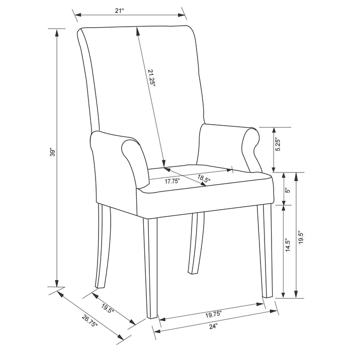 Herran Upholstered Dining Side Chair Beige