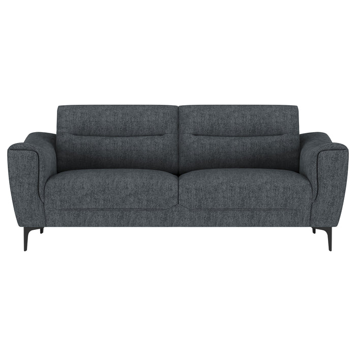 Nolan 2-piece Upholstered Sofa Set Charcoal