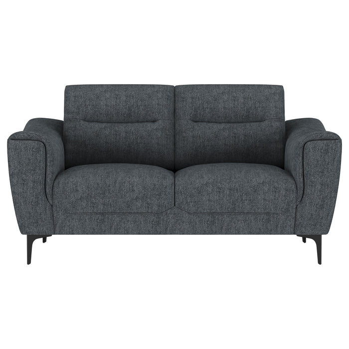 Nolan 2-piece Upholstered Sofa Set Charcoal