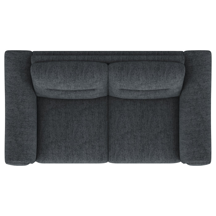 Nolan Upholstered Sloped Track Arm Loveseat Charcoal