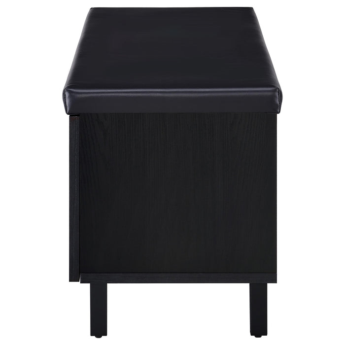 Brixton 2-door Padded Entryway Shoe Storage Bench Black