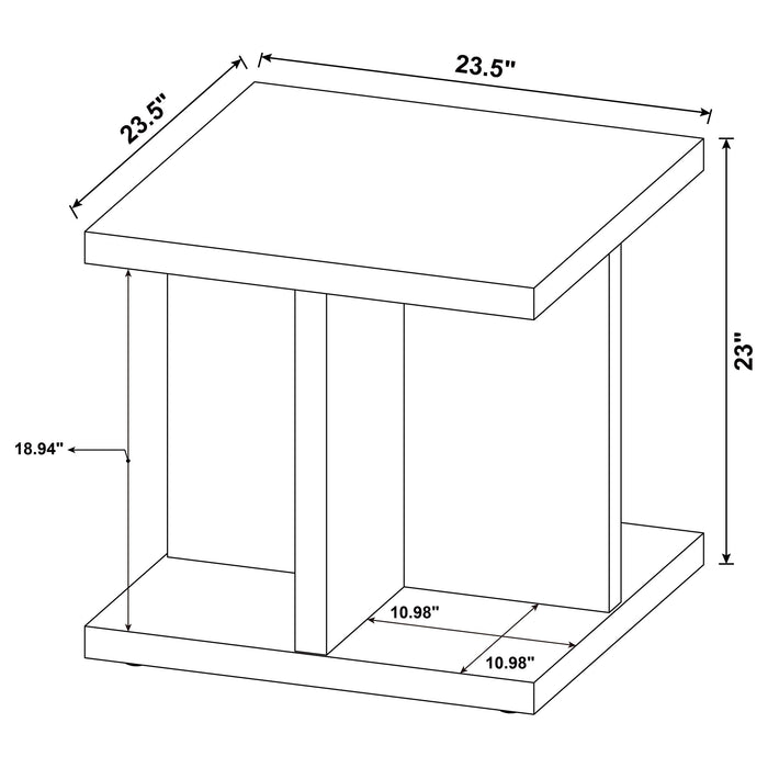 Cortona Square Engineered Wood End Side Table Mango