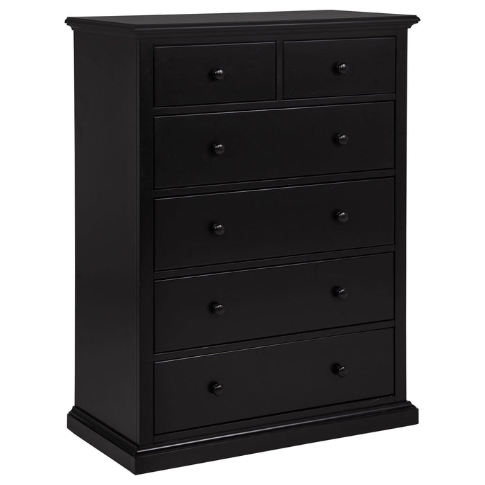 Sumerlin 6 - drawer Bedroom Chest of Drawers Black - Walo Furniture