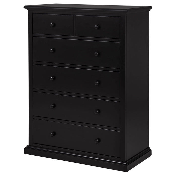 Sumerlin 6 - drawer Bedroom Chest of Drawers Black - Walo Furniture