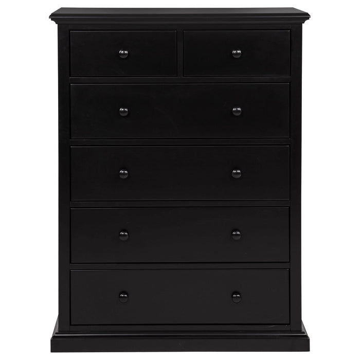 Sumerlin 6 - drawer Bedroom Chest of Drawers Black - Walo Furniture