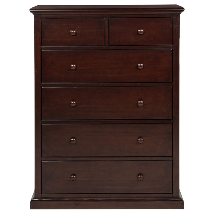 Sumerlin 6 - drawer Bedroom Chest of Drawers Cappuccino - Walo Furniture