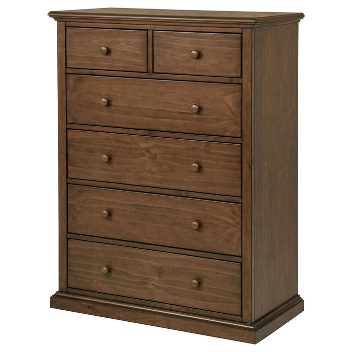 Sumerlin 6 - drawer Bedroom Chest of Drawers Medium Brown - Walo Furniture