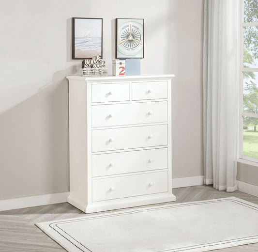 Sumerlin 6 - drawer Bedroom Chest of Drawers White - Walo Furniture