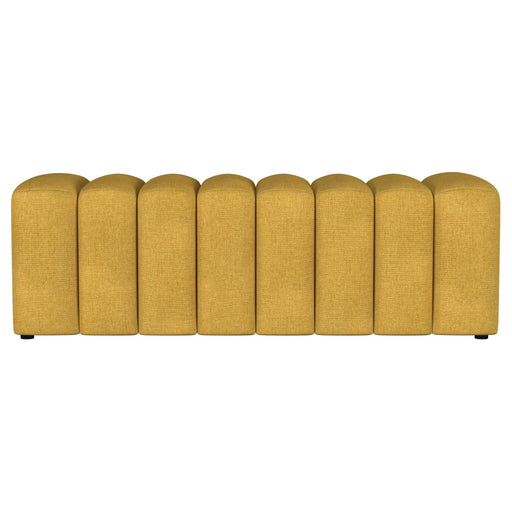 Summer Fabric Upholstered Tufted Accent Bench Mustard Yellow - Walo Furniture