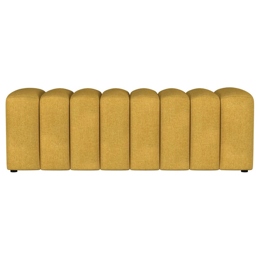 Summer Fabric Upholstered Tufted Accent Bench Mustard Yellow - Walo Furniture