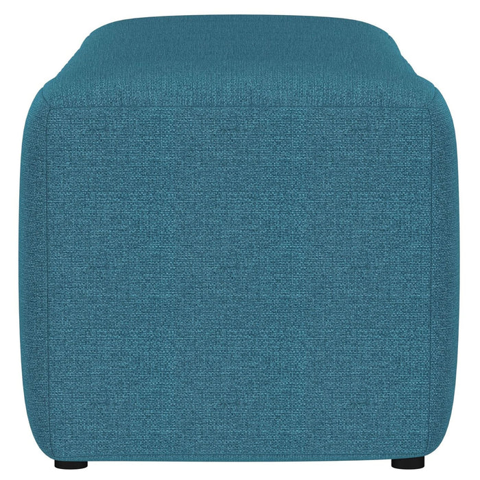 Summer Fabric Upholstered Tufted Accent Bench Peacock Blue - Walo Furniture