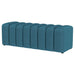 Summer Fabric Upholstered Tufted Accent Bench Peacock Blue - Walo Furniture