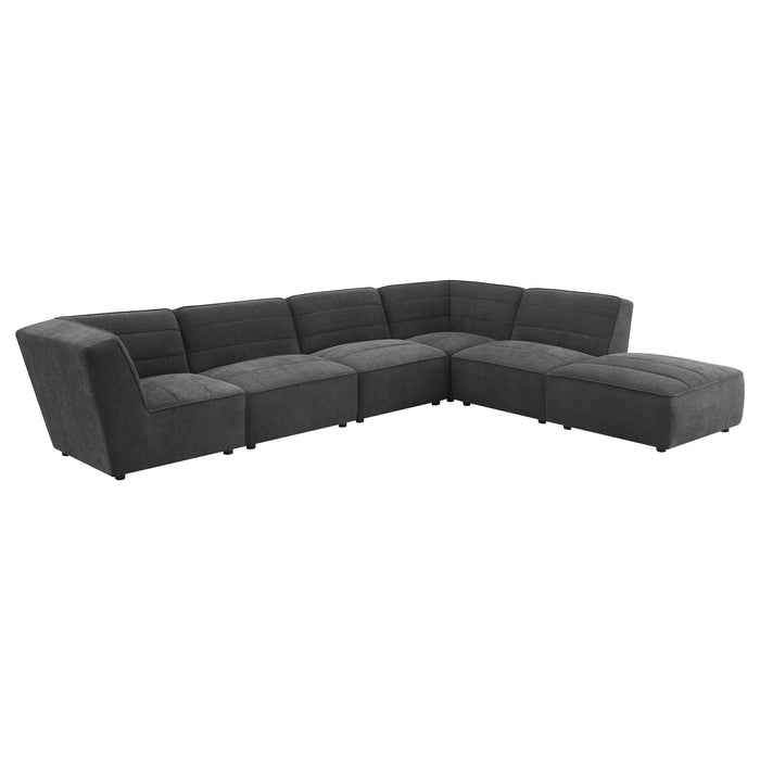 Sunny 6 - piece Upholstered Modular Sectional Sofa Charcoal - Walo Furniture