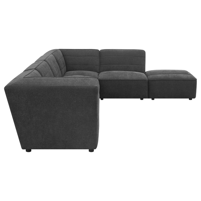 Sunny 6 - piece Upholstered Modular Sectional Sofa Charcoal - Walo Furniture