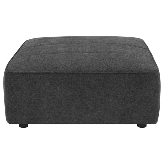 Sunny Square Upholstered Ottoman Dark Charcoal - Walo Furniture