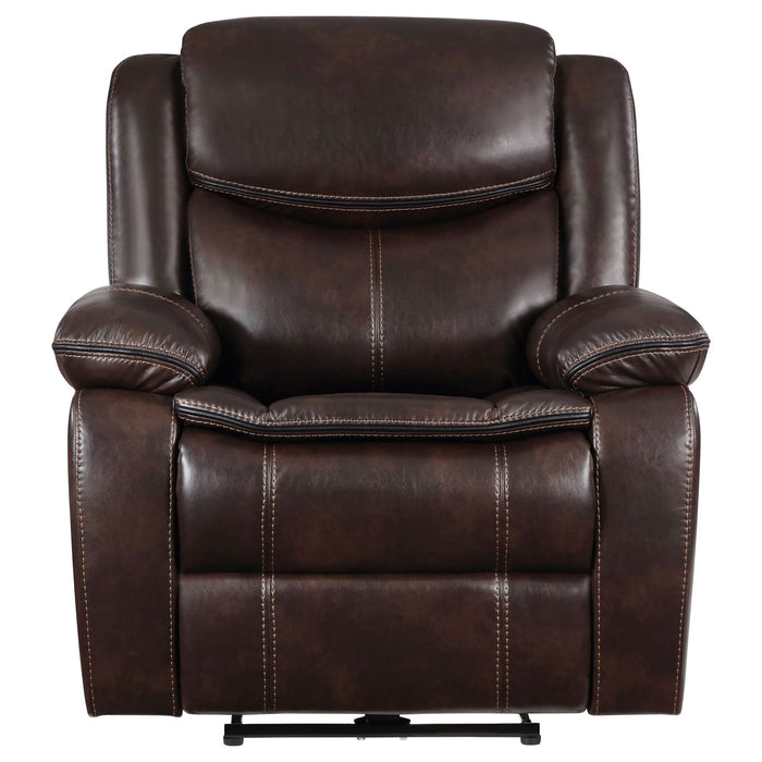 Sycamore Upholstered Power Recliner Chair Dark Brown - Walo Furniture