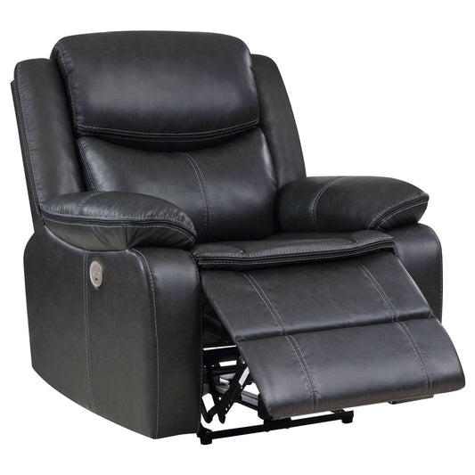 Sycamore Upholstered Power Recliner Chair Dark Grey - Walo Furniture