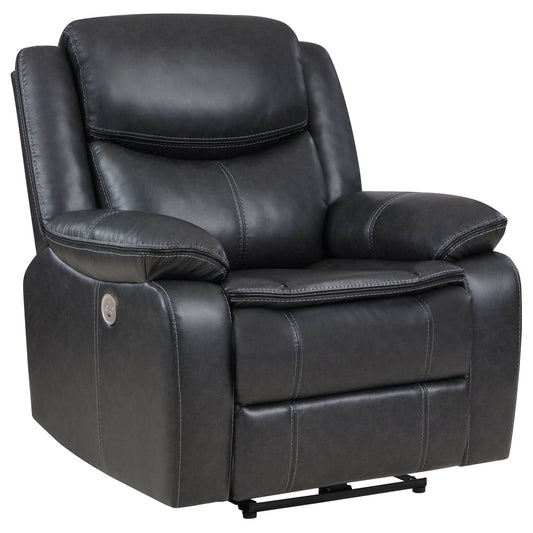 Sycamore Upholstered Power Recliner Chair Dark Grey - Walo Furniture