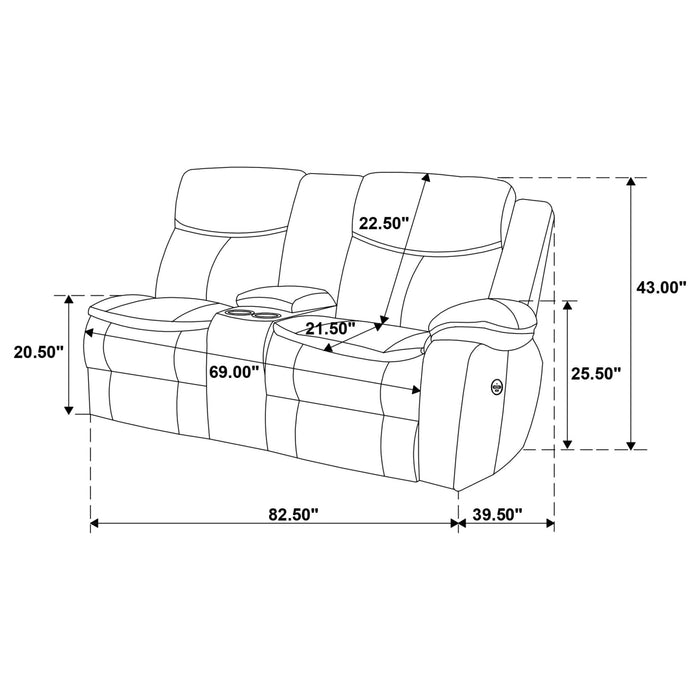 Sycamore Upholstered Power Reclining Sectional Sofa Brown - Walo Furniture