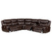 Sycamore Upholstered Power Reclining Sectional Sofa Brown - Walo Furniture