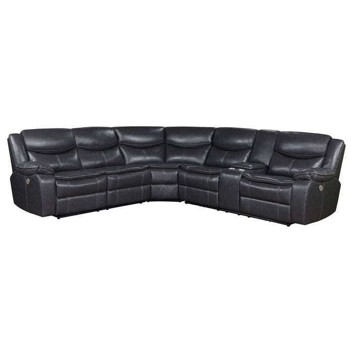 Sycamore Upholstered Power Reclining Sectional Sofa Grey - Walo Furniture