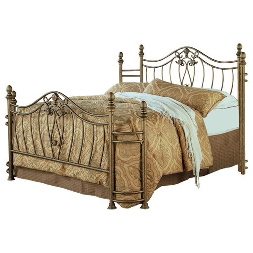 Sydney Metal Queen Open Frame Bed Brushed Gold - Walo Furniture