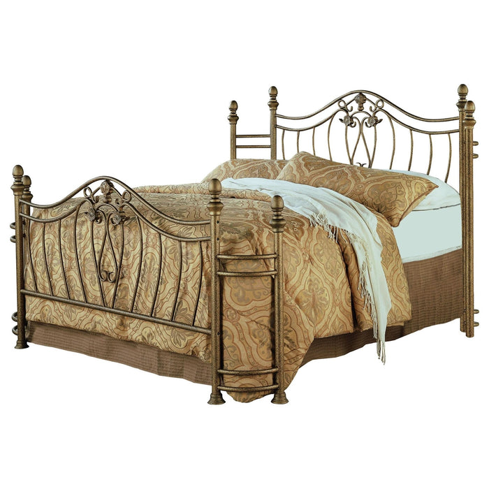 Sydney Metal Queen Open Frame Bed Brushed Gold - Walo Furniture