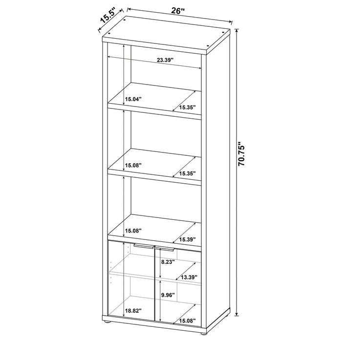 Tabby 3 - shelf Engineered Wood Media Tower Mango - Walo Furniture