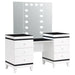 Talei 6 - drawer Vanity Set with Lighting Black and White - Walo Furniture