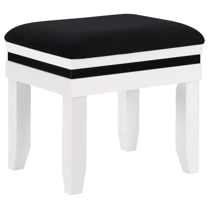 Talei 6 - drawer Vanity Set with Lighting Black and White - Walo Furniture