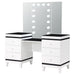 Talei 6 - drawer Vanity Set with Lighting Black and White - Walo Furniture