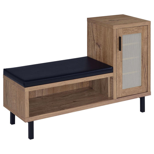 Teller 1 - door Entryway Shoe Storage Bench Natural Oak - Walo Furniture