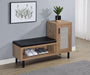 Teller 1 - door Entryway Shoe Storage Bench Natural Oak - Walo Furniture