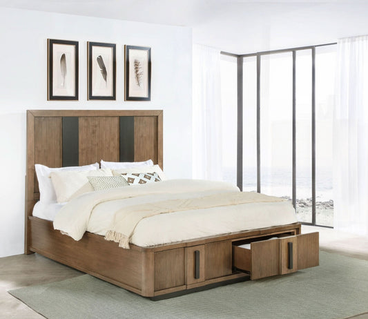 Terrace 2 - drawer California King Storage Bed Ash Brown - Walo Furniture