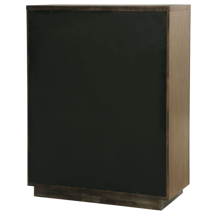 Terrace 5 - drawer Chest of Drawers Ash Brown - Walo Furniture