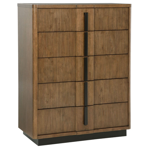 Terrace 5 - drawer Chest of Drawers Ash Brown - Walo Furniture