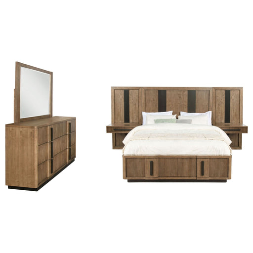 Terrace 5 - piece California King Panel Bedroom Set Ash Brown - Walo Furniture