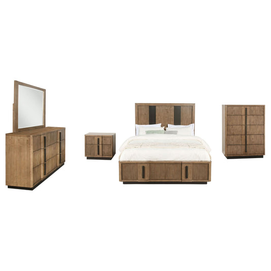 Terrace 5 - piece Eastern King Bedroom Set Ash Brown - Walo Furniture